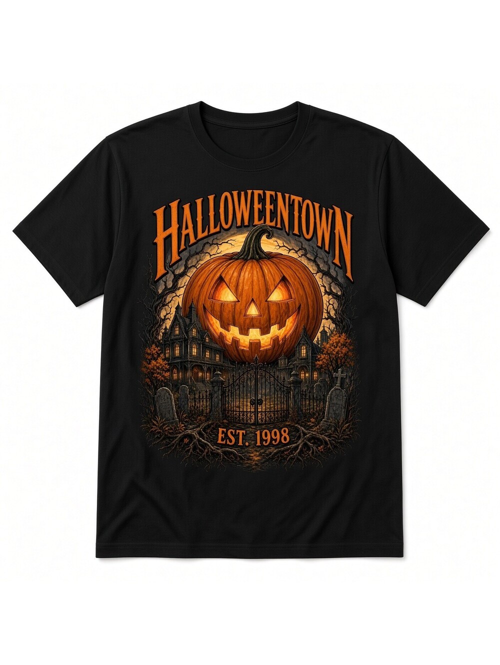 Halloweentown EST 1998 DTF Transfer 10" Pk4 Pumpkin Town Heat Press